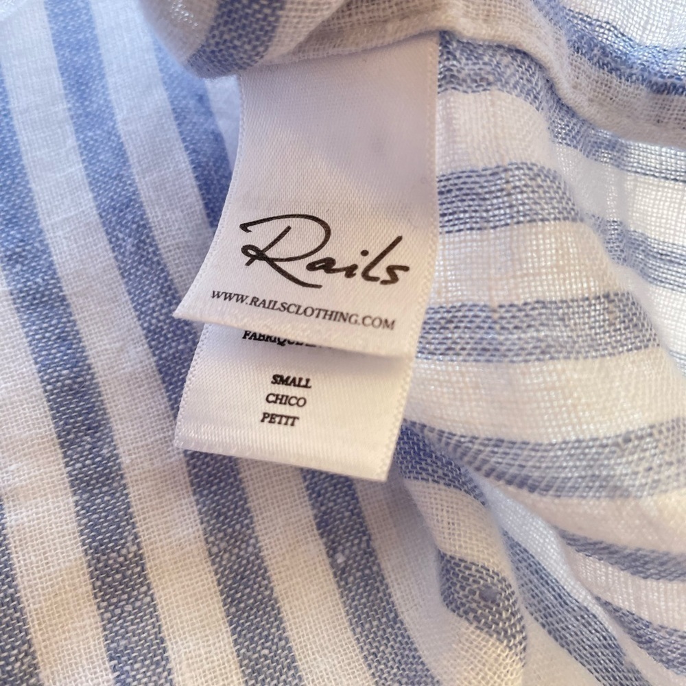 RAILS linen June top blue white stripe size small - Picture 13 of 15